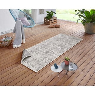 Sivo-krem zunanja preproga NORTHRUGS Biri, 80 x 350 cm