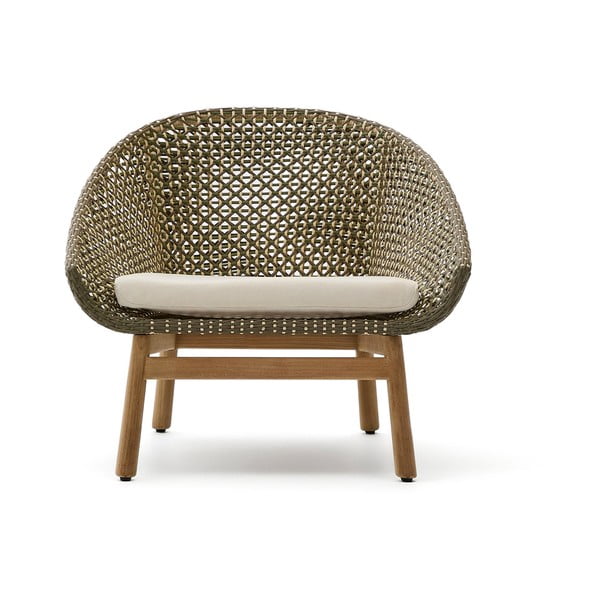 Zelen/naraven vrtni fotelj iz masivnega lesa Olbia – Kave Home-image-4