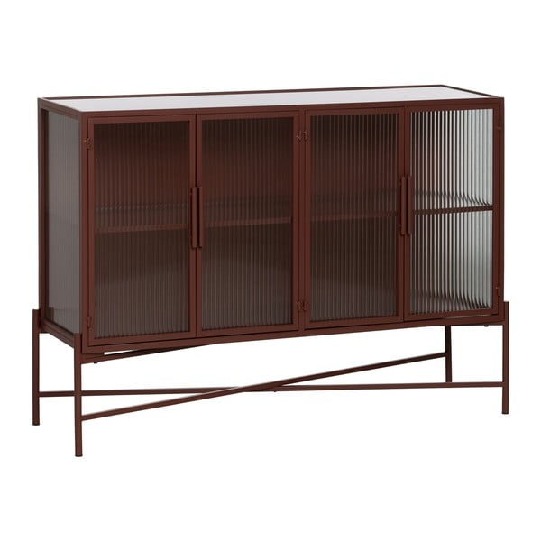Opečnato oranžna kovinska vitrina 120x85 cm Harris – Ixia