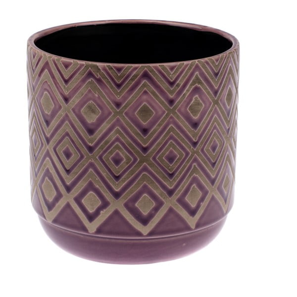 Vijolična keramična posoda Dakls Rusto, višina 12,7 cm