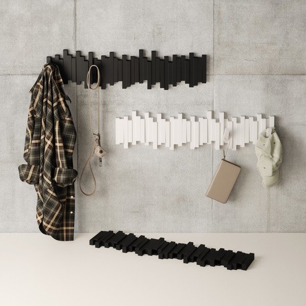 Črn plastičen stenski obešalnik 72 cm Sticks – Umbra-image-3