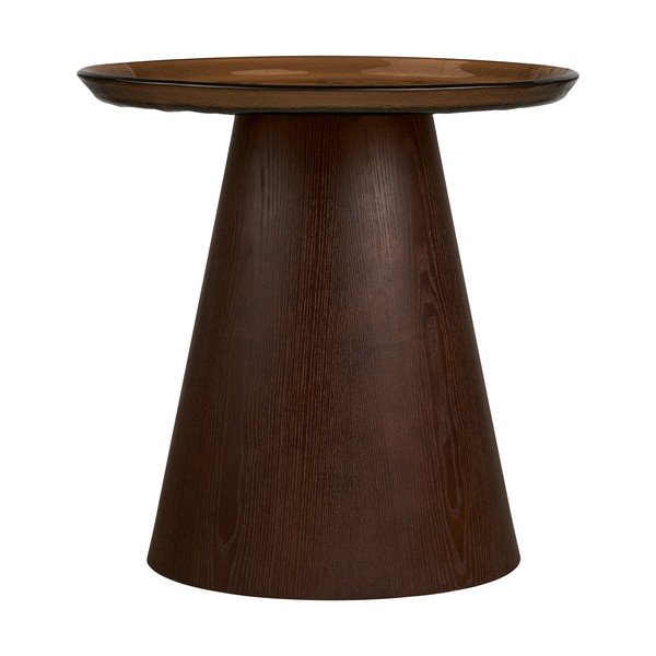 Okrogla stranska mizica s stekleno mizno ploščo ø 50 cm Orvieto – House Nordic-image-3