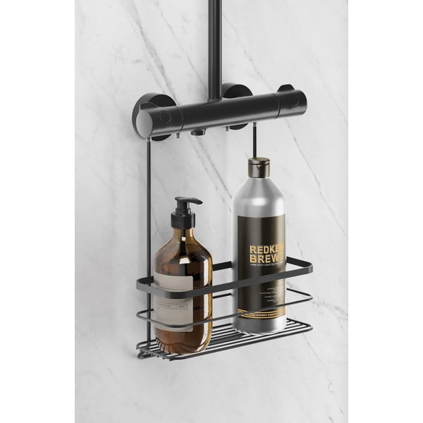Črna viseča kopalniška polica Metaltex Oringin-image-1