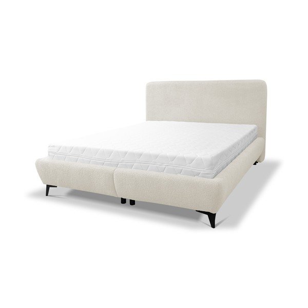 Bež oblazinjena zakonska postelja s prostorom za shranjevanje in letvenim dnom 140x200 cm Makapu – Makamii-image-2