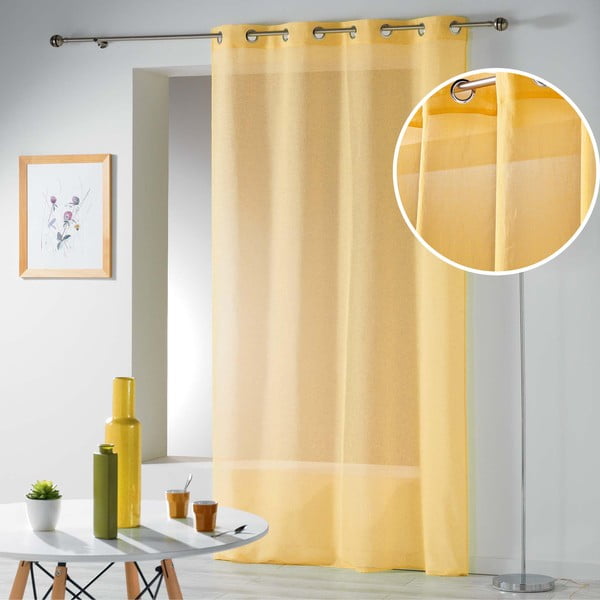 Rumena prosojna zavesa 140x280 cm Telma – douceur d'intérieur-image-4