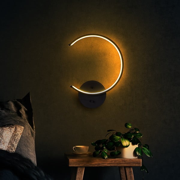 Črna LED stenska svetilka ø 10 cm Moon – Opviq lights-image-4