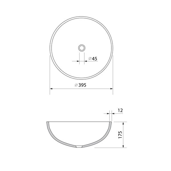 Črn steklen okrogel umivalnik ø 39,5 cm Marac – Sapho-image-3