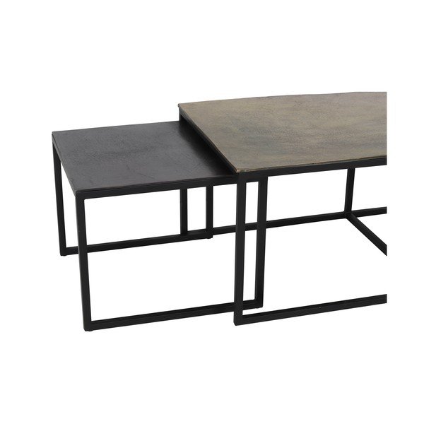 Črne/bronaste kovinske mizice v kompletu 3 ks 50x120 cm Kumalu – Light & Living-image-2