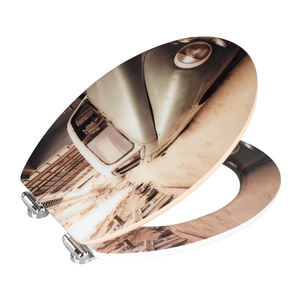 Deska za WC školjko z enostavnim zapiranjem Wenko Old Time Car, 44,5 x 38 cm-image-2