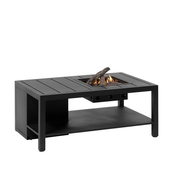 Črna vrtna miza s kaminom COSI Cosiflow, 120 x 80 cm-image-2