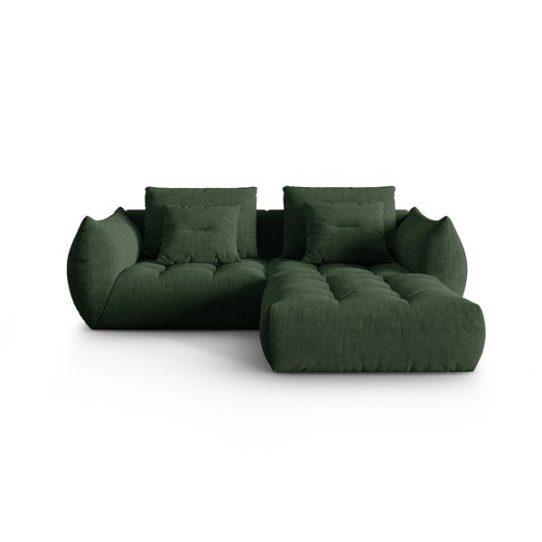 Temno zelena kotna sedežna garnitura (s kotom po izbiri) Bloom – Micadoni Home