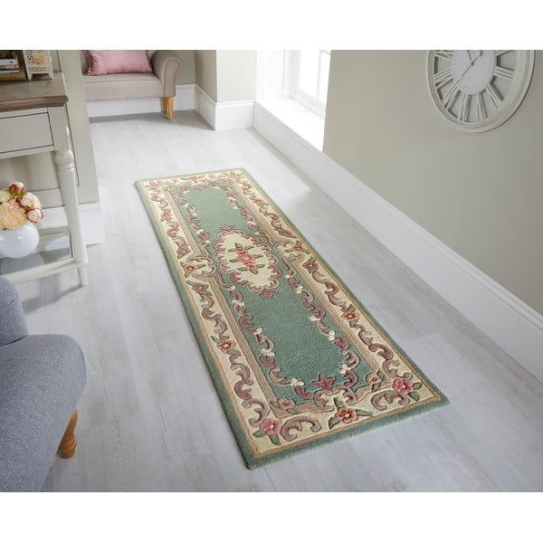 Zelen volnen tekač Flair Rugs Aubusson, 67 x 210 cm-image-1