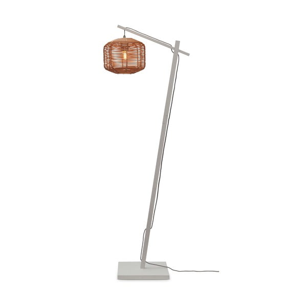 Bela/naravna stoječa svetilka s senčnikom iz ratana (višina 150 cm) Tanami – Good&Mojo