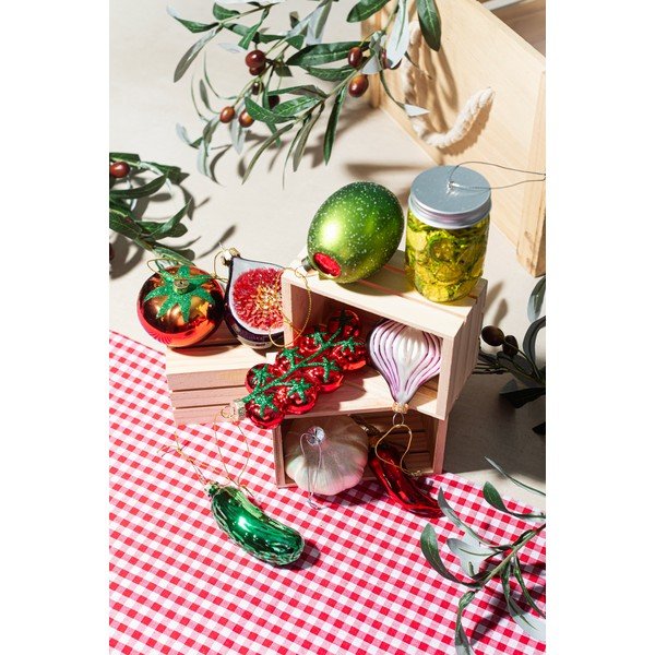 Steklen okrasek za jelko 7 cm Olive – Sass & Belle-image-3