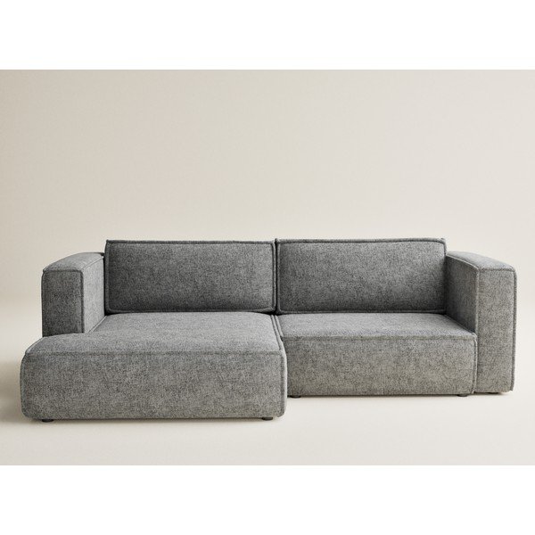 Siva raztegljiva/s prostorom za shranjevanje kotna sedežna garnitura iz šenilje (levi kot/z ležalnikom) Velto – Maison de Rêve-image-2