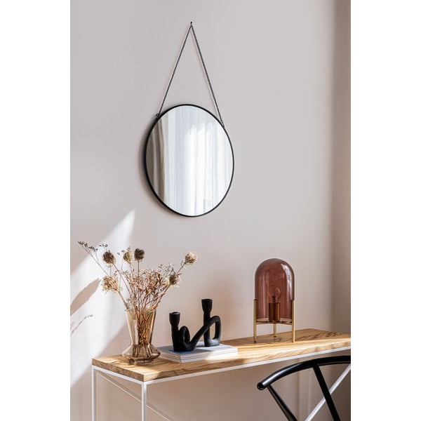 Črno stensko ogledalo Bonami Essentials Moira, ø 40 cm-image-1