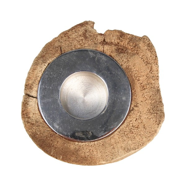 Svečnik iz tikovega lesa HSM collection Antique, višina 10 cm-image-3