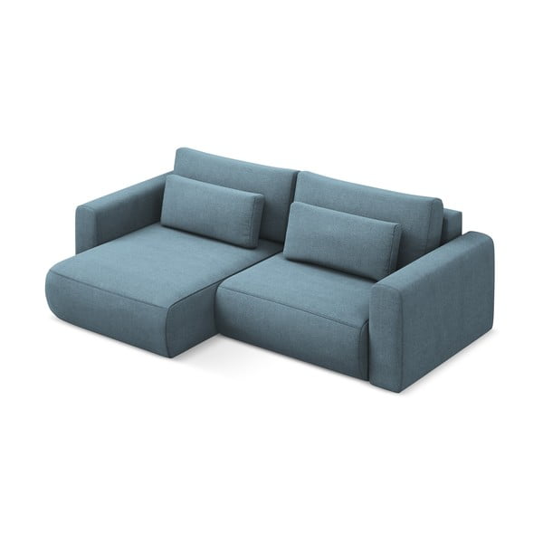 Svetlo modra raztegljiva/s prostorom za shranjevanje kotna sedežna garnitura (levi kot/z ležalnikom) Kapua – Makamii-image-2