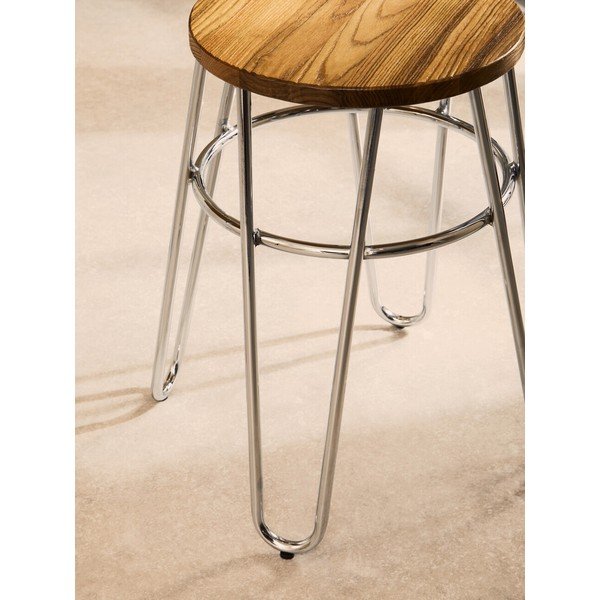 Stolček iz masivnega bresta v srebrni barvi/v naravni barvi District – Premier Housewares-image-4