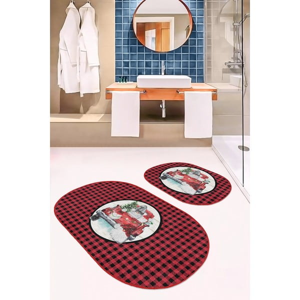 Rdeče/črne kopalniške preproge v kompletu 2 ks 60x100 cm Full Ride – Mila Home-image-2