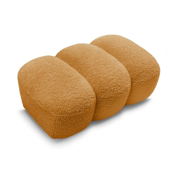 Gorčično rumen tabure iz tkanine bouclé Hippolyte – Bobochic Paris-image-4