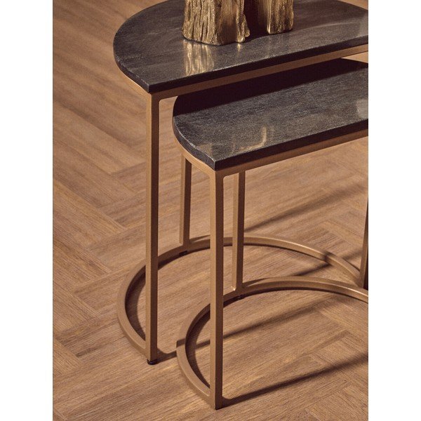 Stranske mizice v kompletu 2 ks z marmorno mizno ploščo 28x45 cm Varana – Premier Housewares-image-3