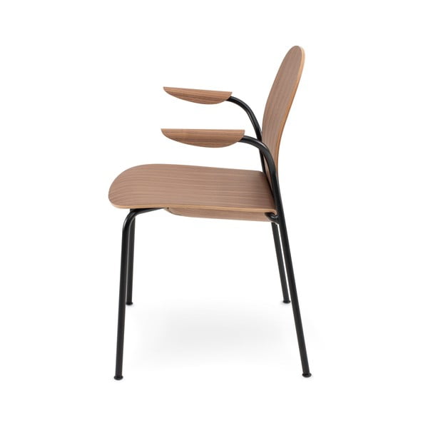 Jedilni stoli v kompletu z nasloni za roke/z možnostjo nalaganja 2 ks v orehovem dekorju v konjak rjavi barvi/v naravni barvi Book – Gazzda-image-3