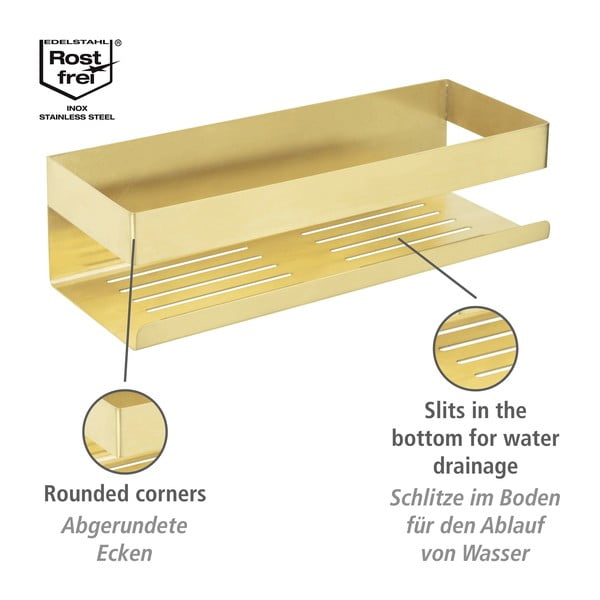 Kopalniška polica iz nerjavečega jekla v zlati barvi z namestitvijo brez vrtanja Genova – Wenko-image-4