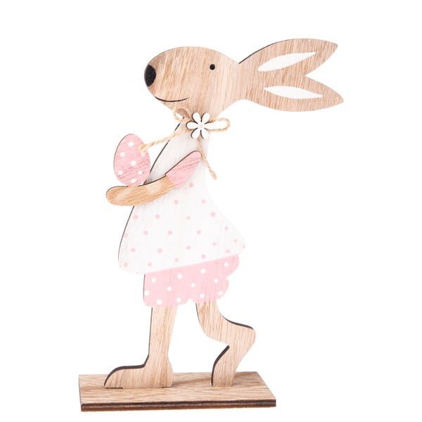 Leseni okrasni zajček Dakls Roza obleka