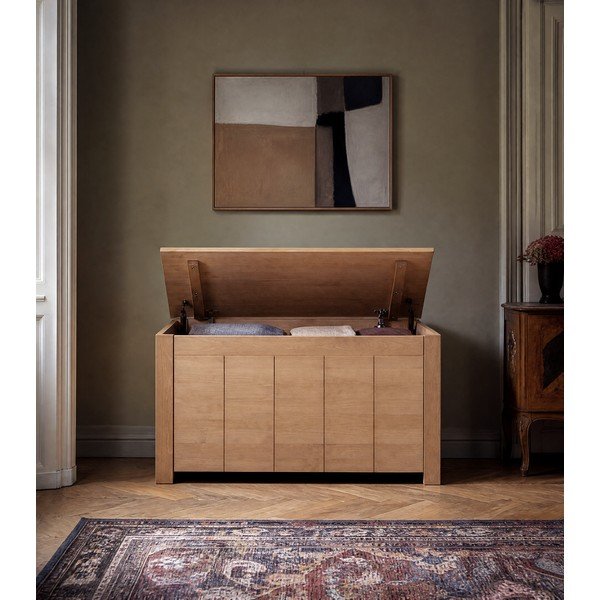 Skrinja iz masivnega bora v naravni barvi 100x45 cm Bertram – Støraa-image-3