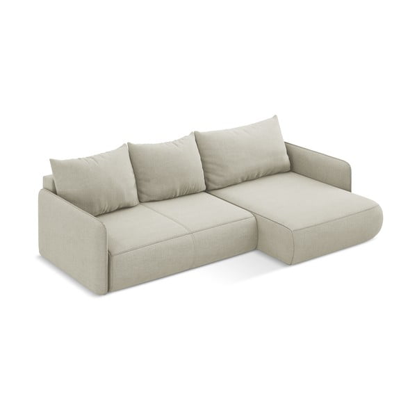 Kremno bela raztegljiva/s prostorom za shranjevanje kotna sedežna garnitura (desni kot) Nanea – Makamii-image-4