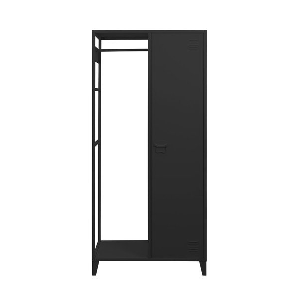 Črna odprta kovinska garderobna omara 80x175 cm Salino – Støraa