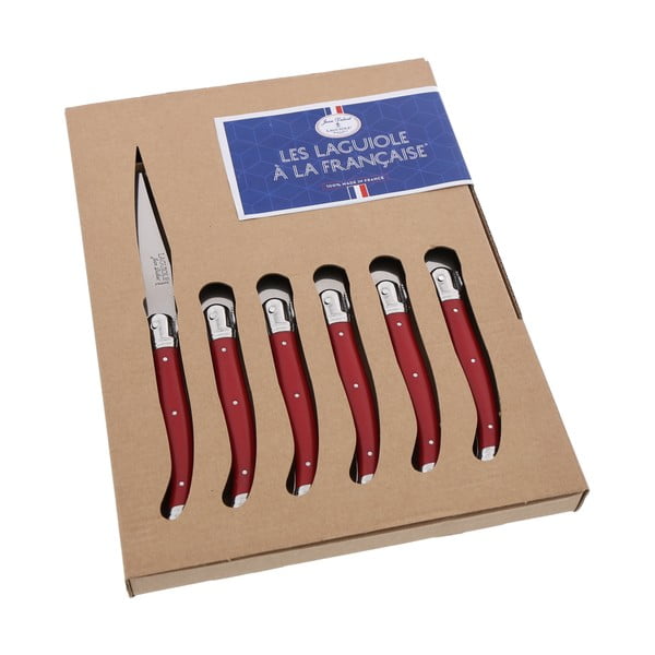 Komplet 6 rdečih nožev Jean Dubost A La Francaise
