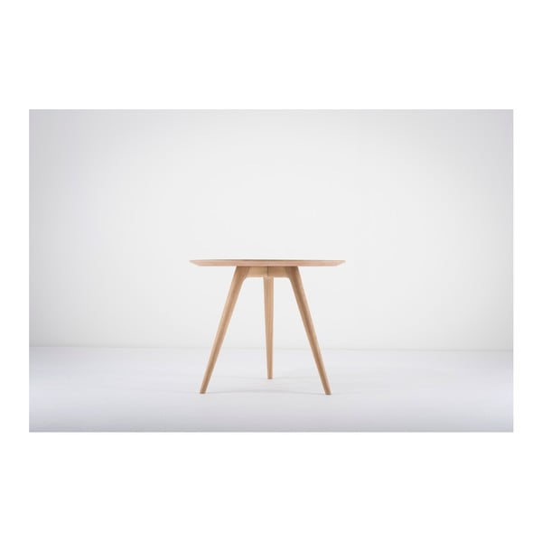 Stranska mizica iz hrastovega lesa s črnim vrhom Gazzda Arp, ⌀ 55 cm-image-3