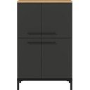 Temno siva visoka kopalniška omarica v hrastovem dekorju 60x97 cm Yonkers - Germania