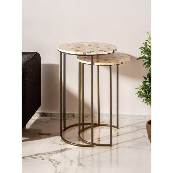 Okrogle stranske mizice v kompletu 2 ks ø 38 cm Halle – Premier Housewares-image-1