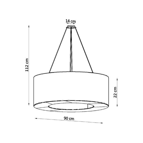 Bela viseča svetilka s tekstilnim senčnikom ø 90 cm Galata – Sollux-image-4