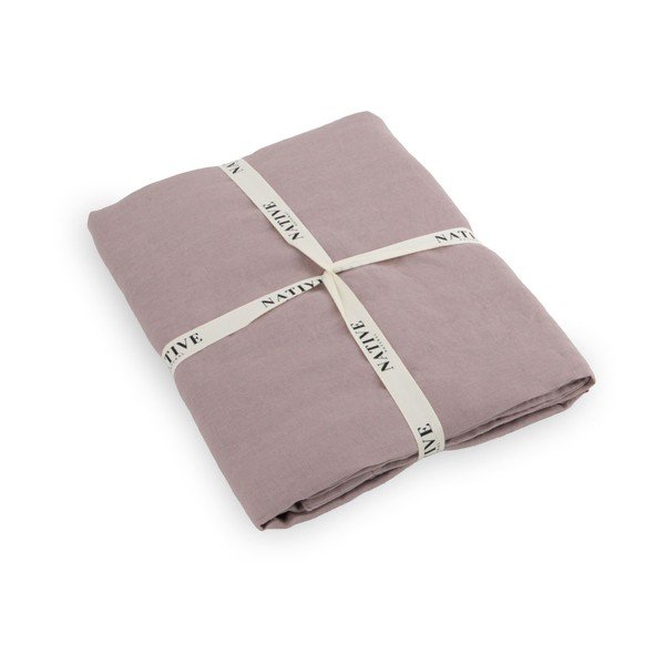 Prašno rožnata enojna lanena posteljnina 135x200 cm Blush – Native Natural-image-3