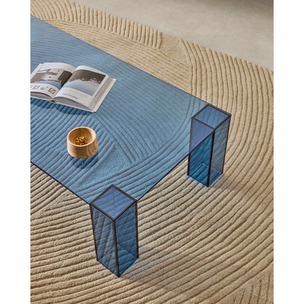 Modra steklena mizica 60x140 cm Adularia – Kave Home-image-3