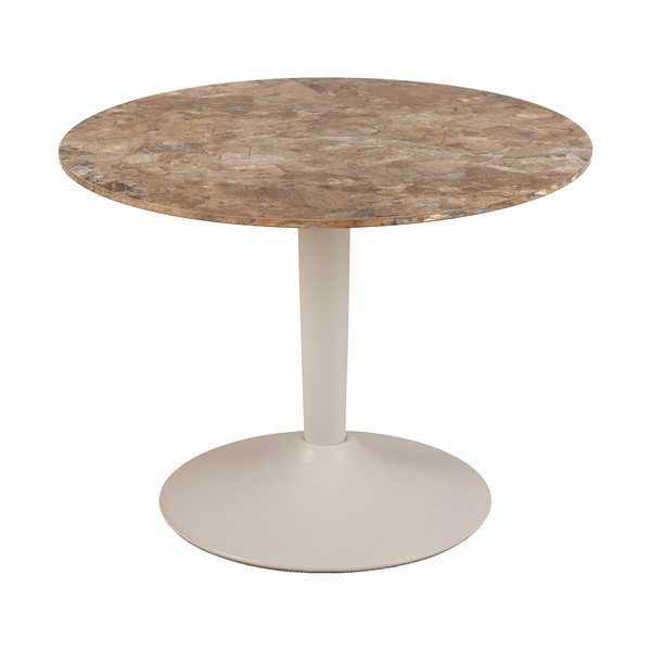 Rjava okrogla klubska mizica s keramično ploščo ø 60 cm Malta – Actona