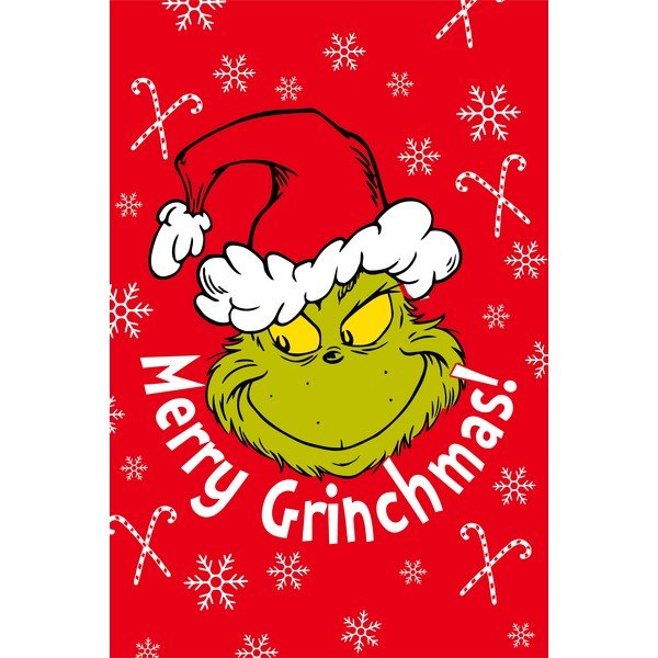 Rdeča otroška odeja iz mikroflanele 100x150 cm Grinch – Jerry Fabrics