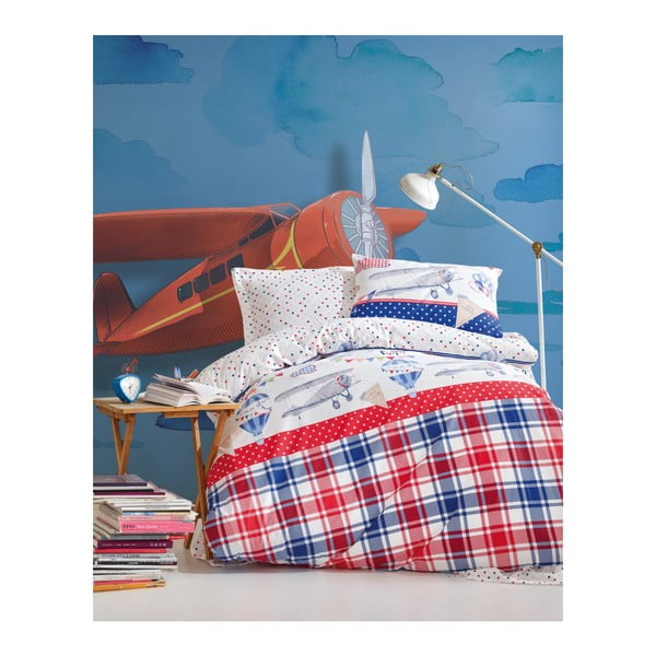 Otroški komplet bombažne posteljnine za eno osebo z rjuho Booka, 160 x 220 cm