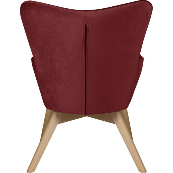 Rdeč žameten fotelj z naslonjalom za noge Niko – Ropez-image-4