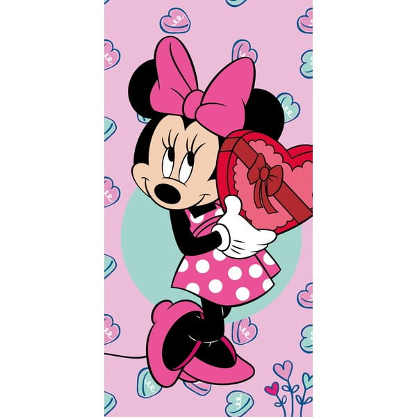 Rožnata otroška brisača iz frotirja 70x140 cm Minnie – Jerry Fabrics