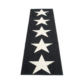 Črno-bel zunanji in notranji tekač 70x150 cm Viggo Black – Pappelina