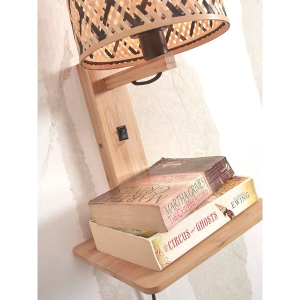 Črna/naravna stenska svetilka ø 18 cm Java – Good&Mojo-image-4