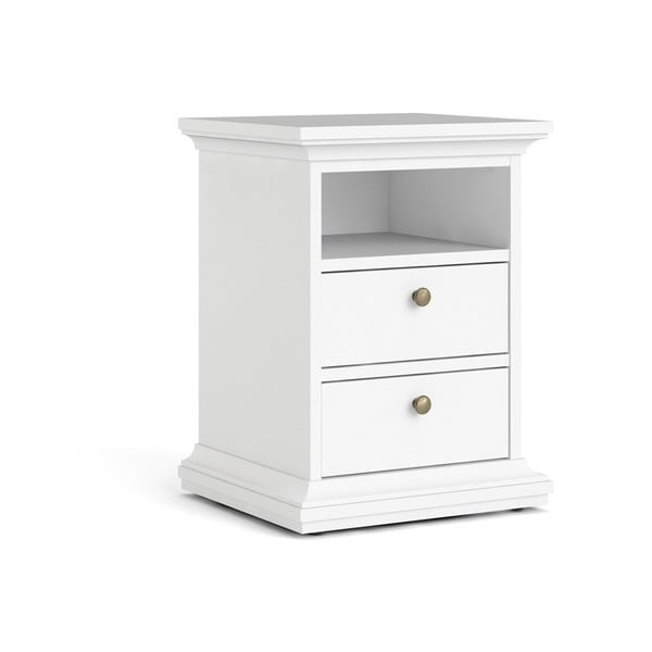 Bela nočna omarica s policami Paris - Tvilum-image-2