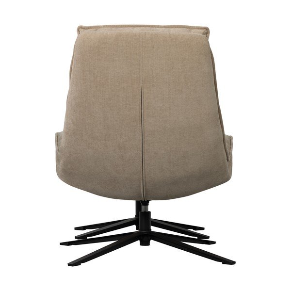 Vrtljiv fotelj z naslonjalom za noge iz šenilje v naravni barvi Kube – WOOOD-image-4