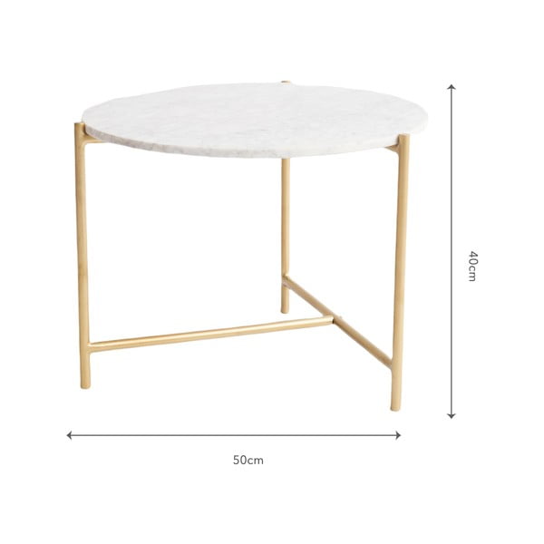 Bela marmorna okrogla mizica ø 50 cm Morgans – Really Nice Things-image-3