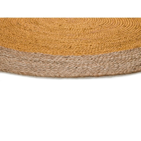 Gorčično rumena/naravna okrogla preproga ø 90 cm Mahon – Universal-image-3